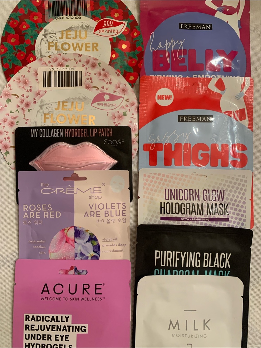 Lot of 10 Assorted Facial Masks and Hydrogels